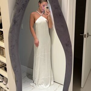 Elegant White Halter Dress